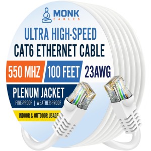 CAT6 Ethernet Cable 100ft (White)